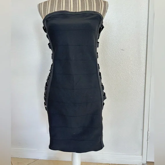 Iris Strapless Dress. Large. Black - Picture 1 of 5